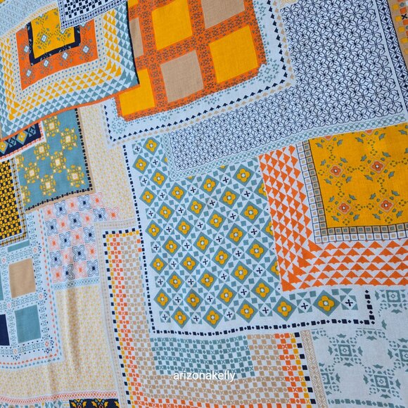 Mosaic Tile Scarf Large Square Silk Modal Boho - Picture 12 of 14